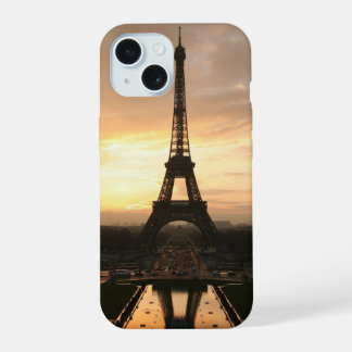 Romantic Sunset Eiffel Tower Paris Frankrijk iPhone 15 Hoesje