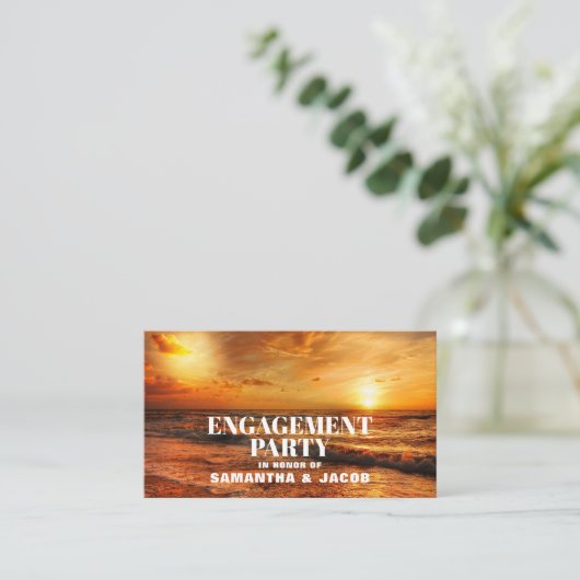Romantic Sunset, Engagement Party Ticket Invite Informatiekaartje (Staand voorkant)