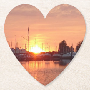 Romantic Sunset Heart Onderzetter