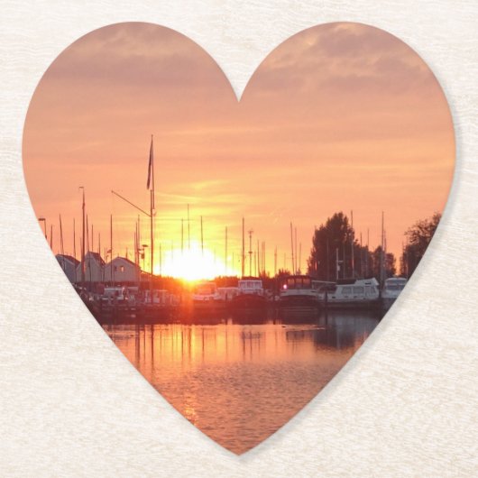 Romantic Sunset Heart Onderzetter (Voorkant)