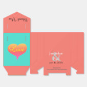 Romantic Sunset Hearts Coral Bedankdoosjes (Ongevouwen)