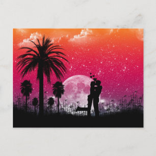 Romantic Sunset in het Palms-Briefkaart Briefkaart