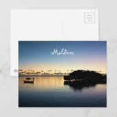 Romantic Sunset Maldives Beach Bungalows Briefkaart (Voorkant / Achterkant)