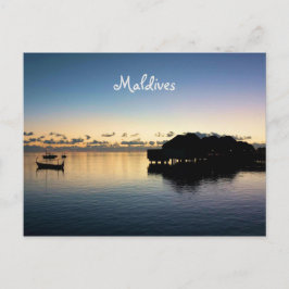 Romantic Sunset Maldives Beach Bungalows Briefkaart