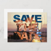 Romantic Sunset Photo Wedding Save the Date Briefkaart (Voorkant / Achterkant)