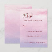 Romantic sunset watercolor wedding invitation rsvp (Devant / Derrière)