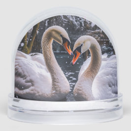 Romantic Swans in a Winter Wonderland Sneeuwbol