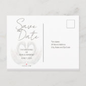 Romantic Swans Wedding Enregistrer la date Carte p (Dos)