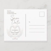 Romantic Swans Wedding Enregistrer la date Carte p (Dos)