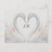Romantic Swans Wedding Enregistrer la date Carte p (Devant)