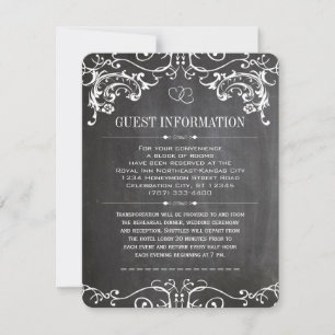 Romantic Swirl Border Chalkboard Typografie Invite Kaart
