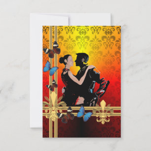 Romantic tango dancers over damasvraag