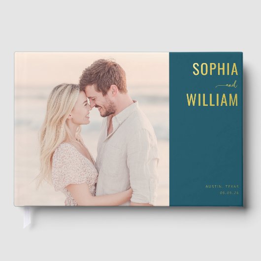 Romantic Teal Modern Photo (Recto)