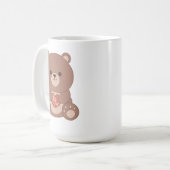 Romantic Teddy Bear & Hearts Mug (Devant gauche)