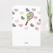 Romantic Tennis Valentijn Harten & Racket Love Kaart (Achterkant)