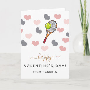 Romantic Tennis Valentijn Harten & Racket Love Kaart