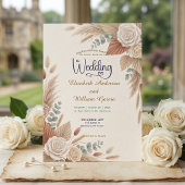 Romantic Terracotta Boho Chic Wedding Kaart