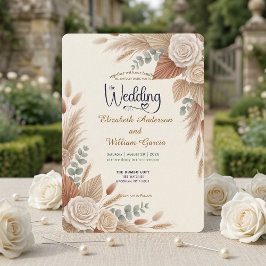 Romantic Terracotta Boho Chic Wedding Kaart