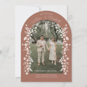 Romantic Terracotta Floral Arch Save the Date Kaart (Voorkant)