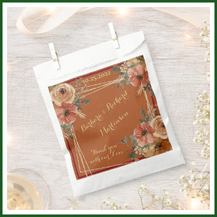 Romantic Terracotta Floral Waterverf Bedankzakje
