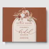 Romantic terracotta pampas boho bridal guest book gastenboek (Voorkant)