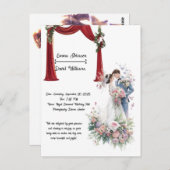 Romantic Theater Arch Wedding Invitation Card (Devant / Derrière)
