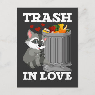 Romantic Trash Dierenvriend Funny Raccoon Briefkaart