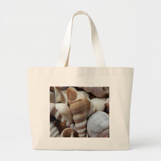 Romantic Tropical Exotic Sea Shells Beach Love Grote Tote Bag (Voorkant)