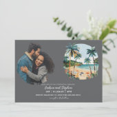 Romantic Tropical Island Wedding Kaart (Staand voorkant)