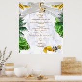 Romantic Tropical Menu Poster (Keuken)