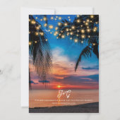 Romantic Tropical Summer Beach Wedding Kaart (Achterkant)