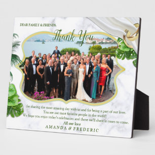 Romantic Tropical Weddenschap Bedankt Plaque Fotoplaat