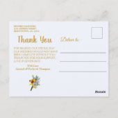 Romantic Tropical Wedding Dank je Briefkaart (Achterkant)
