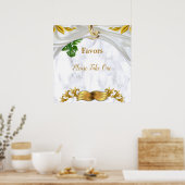 Romantic Tropical Wedding Favors Poster (Keuken)