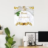 Romantic Tropical Wedding Guest Book Sign Poster (Thuiskantoor)
