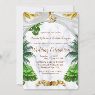 Romantic Tropical Wedding Kaart