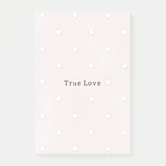 Romantic True Love White Hearts Pink Valentine Post-it® Notes (Voorkant)