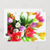 Romantic Tulip Flowers Briefkaart (Voorkant / Achterkant)