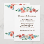 Romantic Turquoise | perzikhuwelijk Kaart (Voorkant / Achterkant)