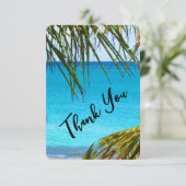 Romantic Turquoise Tropical Beach Wedding Bedankt (Staand voorkant)