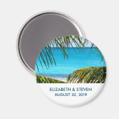 Romantic Turquoise Tropical Beach Wedding Magneet (Voorkant / Achterkant)