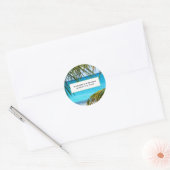 Romantic Turquoise Tropical Beach Wedding Ronde Sticker (Envelop)
