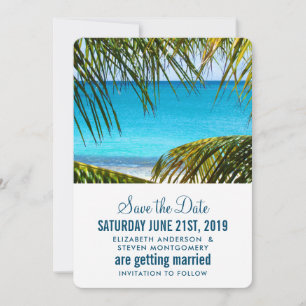 Romantic Turquoise Tropical Beach Wedding Save The Date