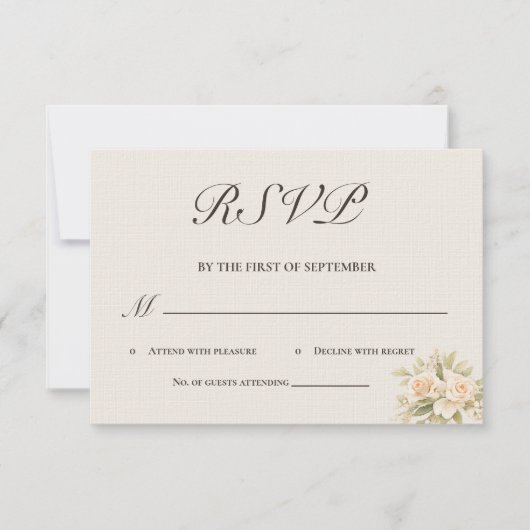 Romantic Tuscan Villa Calligraphy RSVP Card (Devant)