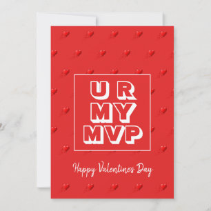 Romantic U R MY MVP-Valentijnsdag Feestdagenkaart