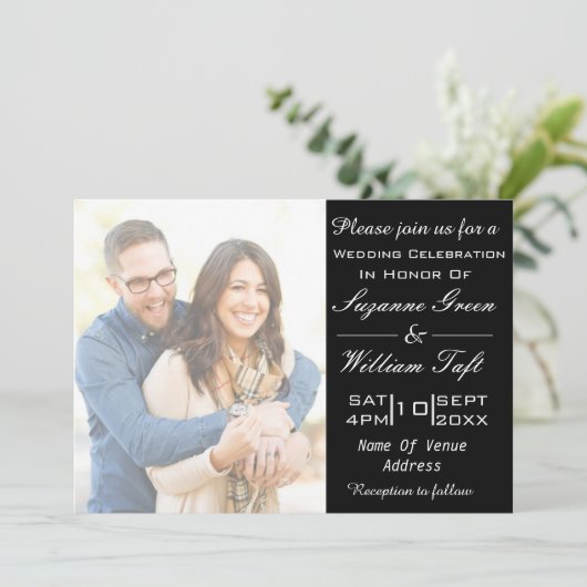 Romantic Uitnodiging tot weduwschap (Staand voorkant)