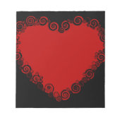 Romantic Valentijn Love Heart Red Notitieblok (Voorkant)