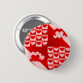 Romantic Valentijn Love Hearts Red White Heart Ronde Button 5,7 Cm (Voorkant /achterkant)