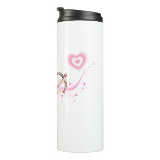 Romantic Valentine Art with Pink Heart Glow Thermosbeker