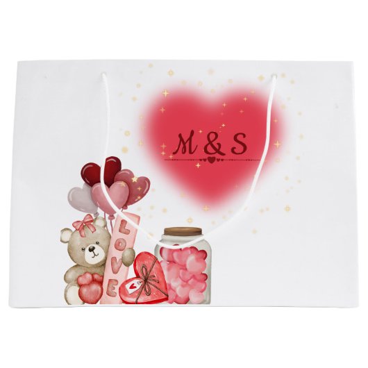 Romantic Valentine Gift Bag Groot Cadeauzakje (Voorkant)
